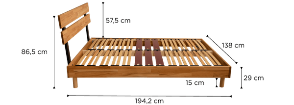 Dimensions pour la taille du lit 140x190cm
